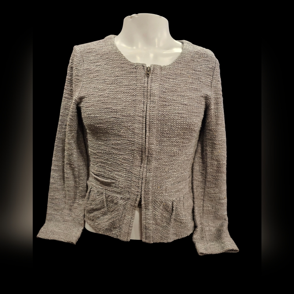 Women's Size Medium J Crew Gray Zip-Up Sweater‎